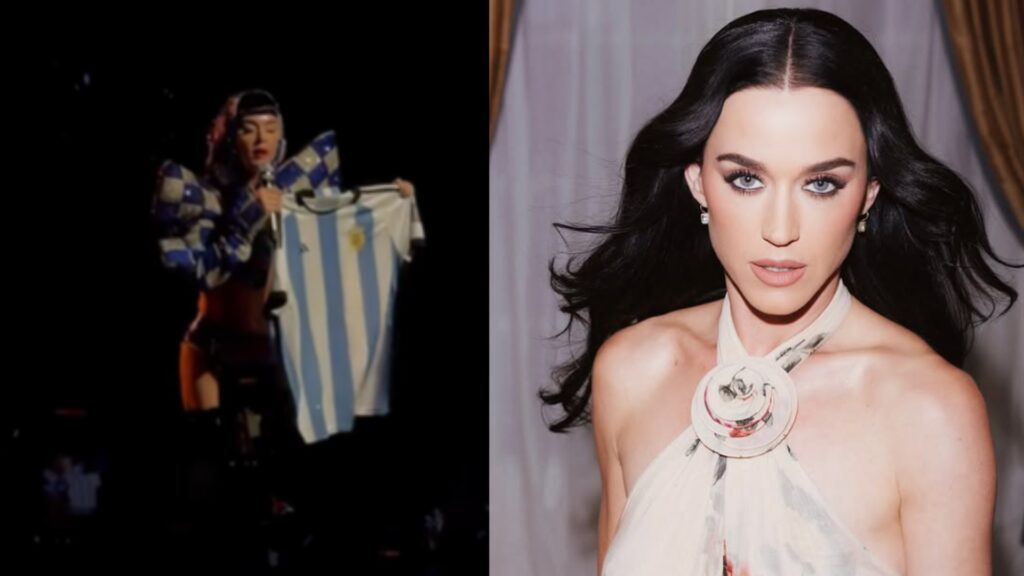 ‘os-brasileiros-vao-ficar-muito-bravos’,-diz-katy-perry-ao-levantar-camisa-da-selecao-argentina;-veja-video