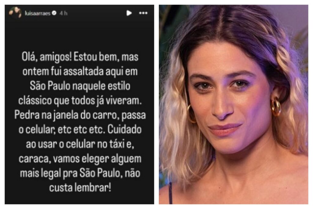 atriz-luisa-arraes-conta-que-foi-assaltada-em-sp-pela-‘gangue-do-quebra-vidro’-e-alerta:-‘cuidado-ao-usar-o-celular-no-taxi’