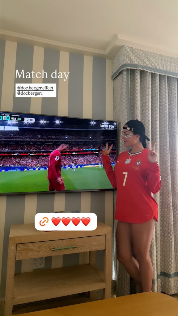 noiva-de-cristiano-ronaldo,-atriz-de-‘esquadrao-suicida’-e-modelo-sara-sampaio-celebram-goleada-de-portugal;-veja