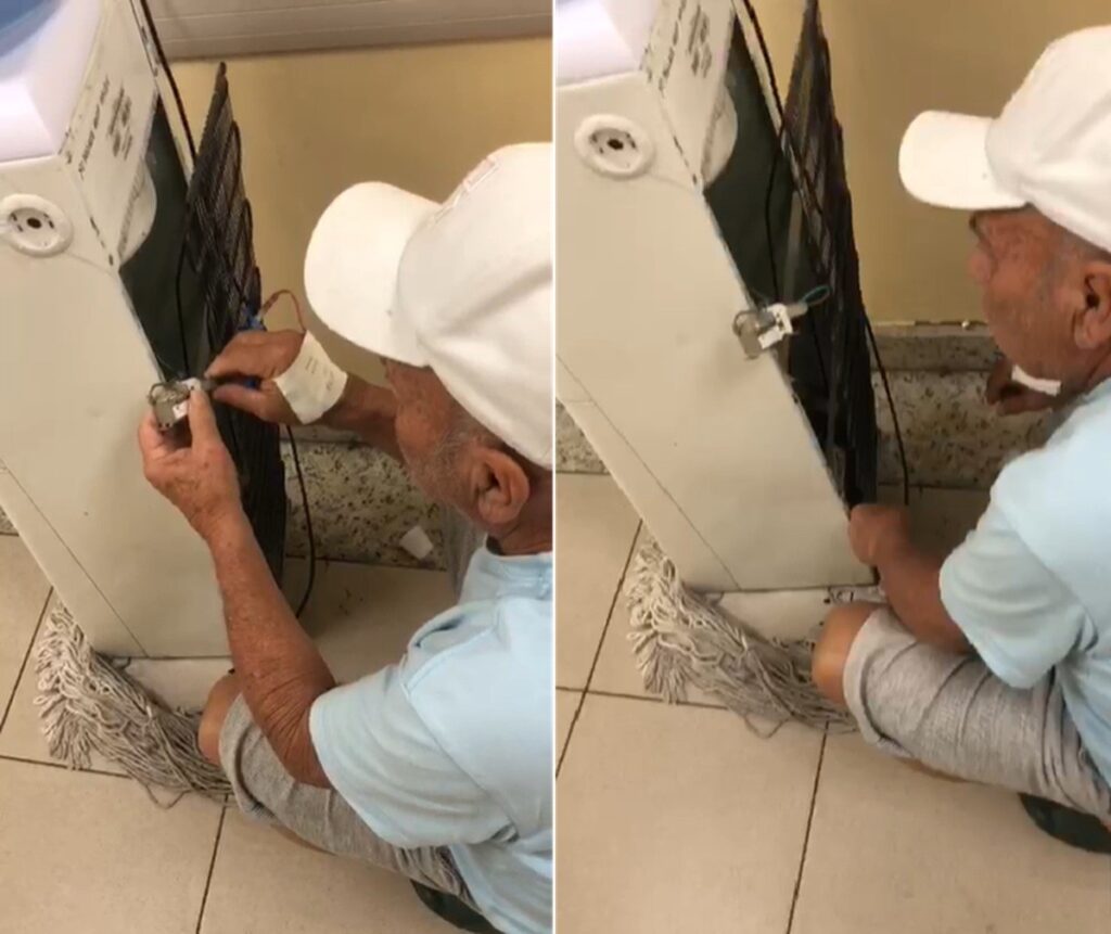video:-paciente-conserta-bebedouro-com-acesso-no-pulso-em-hospital-de-nova-friburgo;-acompanhante-critica:-‘e-um-acougue’
