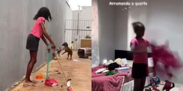 video:-menina-de-11-anos-viraliza-ao-mostrar-rotina-com-tarefas-de-casa-em-uberaba:-‘a-vida-nao-e-um-morango’,-diz-mae